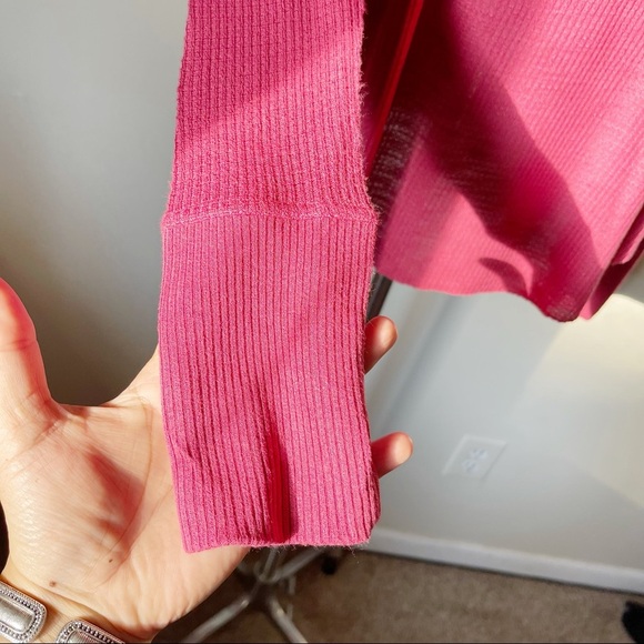 Free People Red Spring Valley Knit Top NWOT oversized size XS - Picture 5 of 7